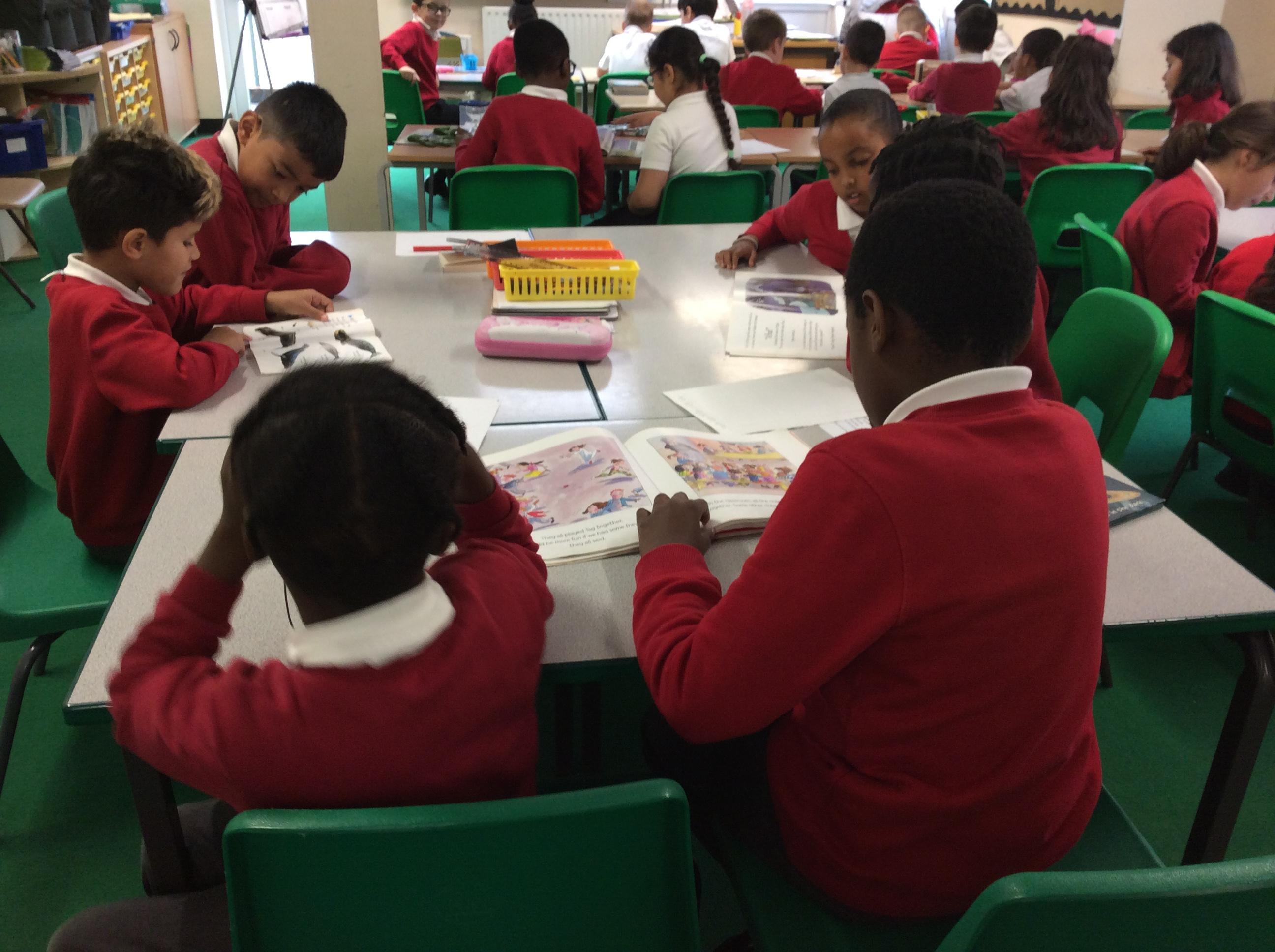 We did some peer reading with Year 2 